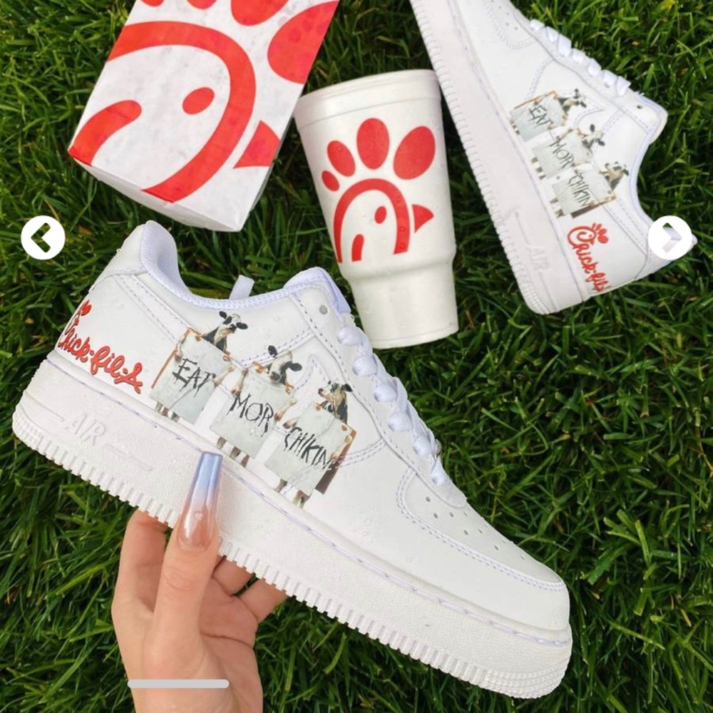 CUSTOM Chick-fil-A Nike Air Force 1s Women’s 8